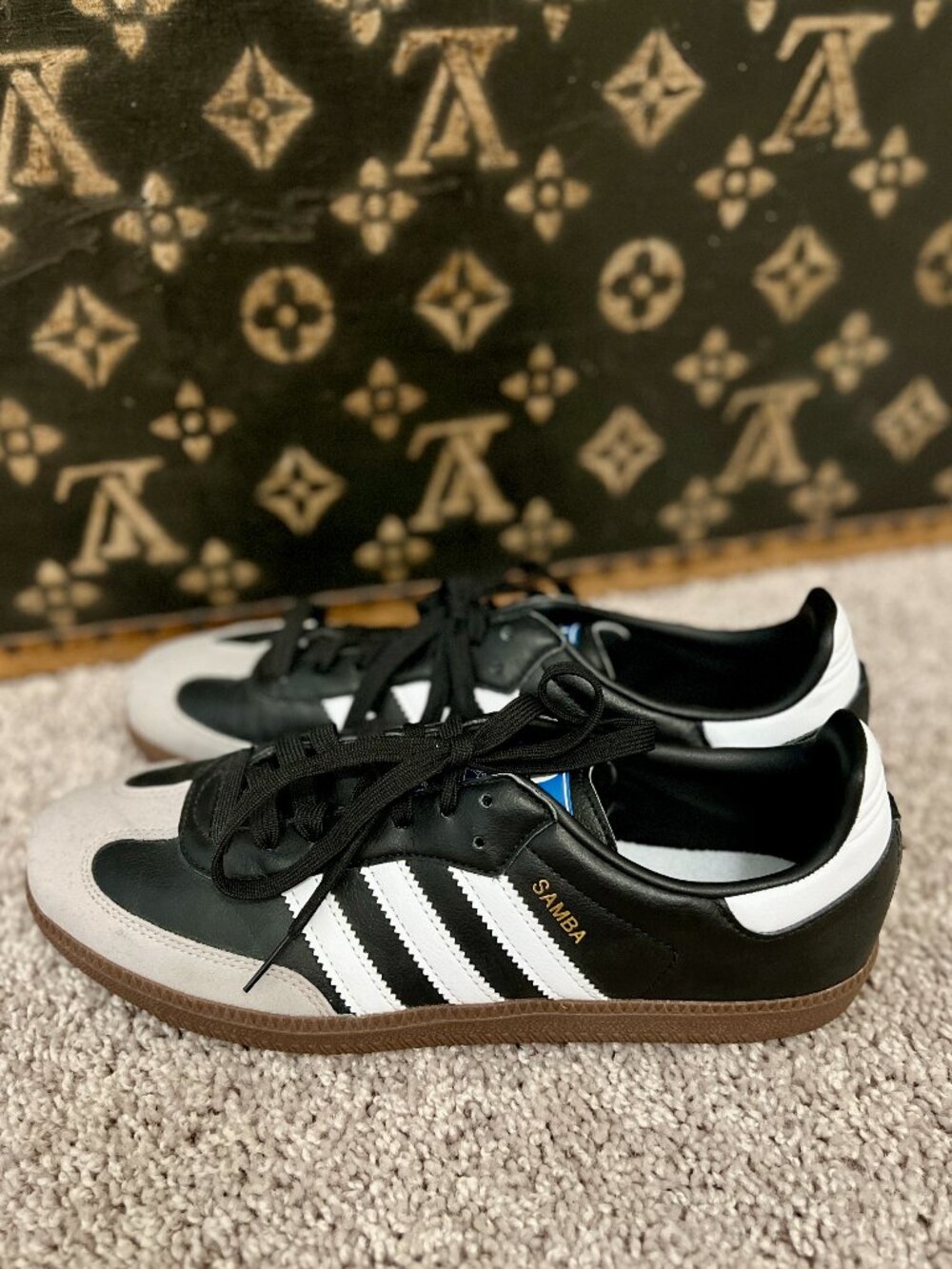Adidas Black Vegan Leather Samba with the Black Gum Sole - Picture 2 of 6